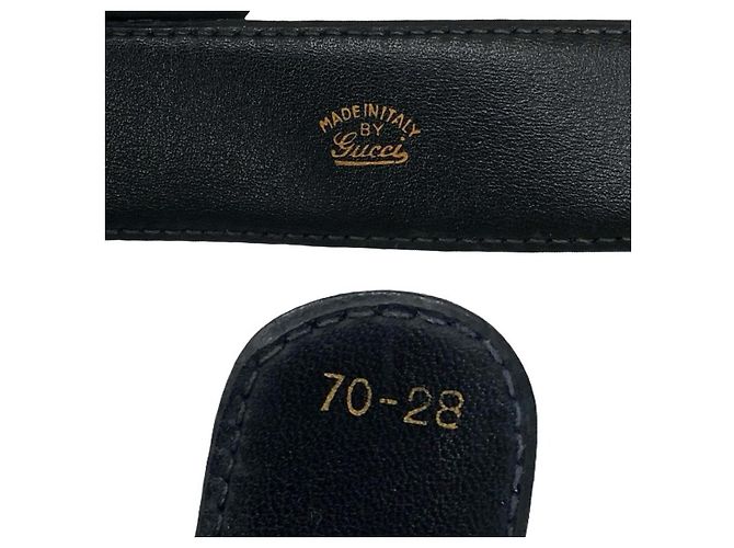 Gucci Ledergürtel Schwarz Golden