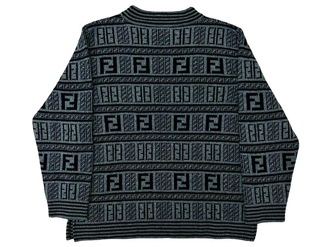 Fendi Wool Blend Sweater Brown Black