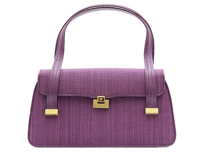 Autre Marque Bolsa Comtesse em couro e crina Roxo