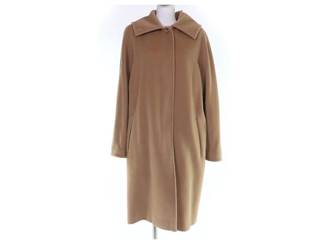 Max Mara Figurine Virgin Wool Cashmere Coat Beige Camel