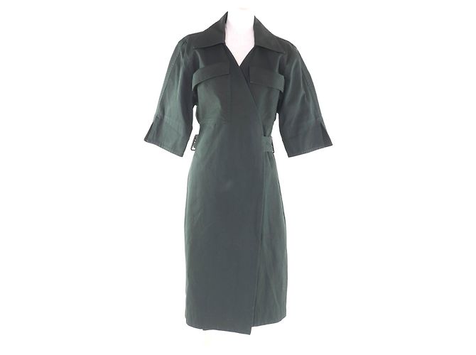 Vestido de algodón Bottega Veneta Verde Verde oscuro