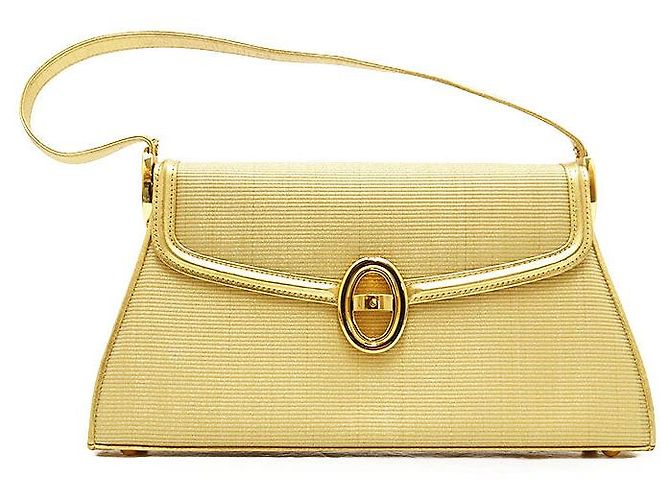 Autre Marque Sac à main Comtesse en cuir et crin Doré