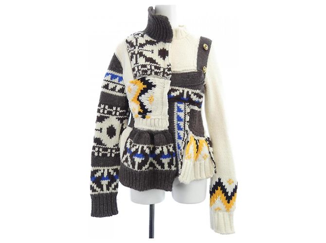 Sacai Knit Marrone Beige Arancione