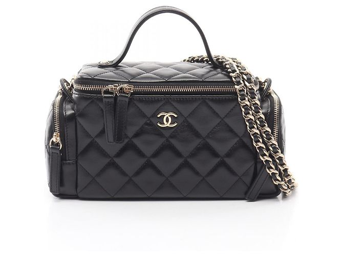 Borsa a tracolla Vanity Chanel Matelassé Nero