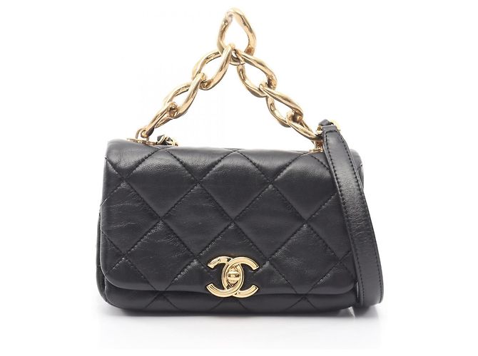 Bolsa de Ombro 2-Way Chanel Mini Matelassé Preto