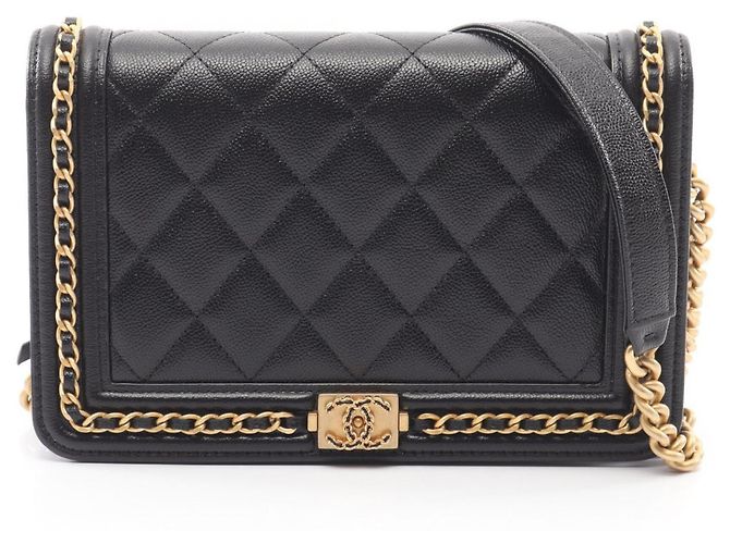 Borsa a tracolla Chanel Boy Matelassé Nero