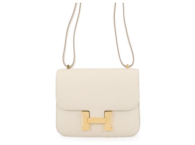 Hermès Sac à épaule Hermes Mini Constance 3 Miroir Craie Blanc