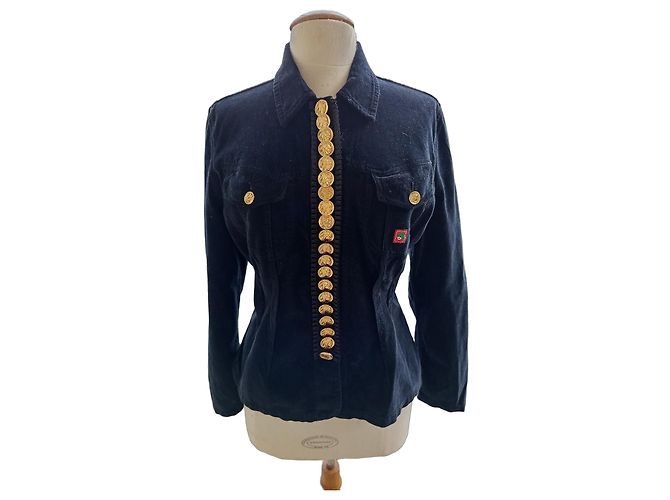 Kenzo Cotton Jacket with Gold Buttons Black