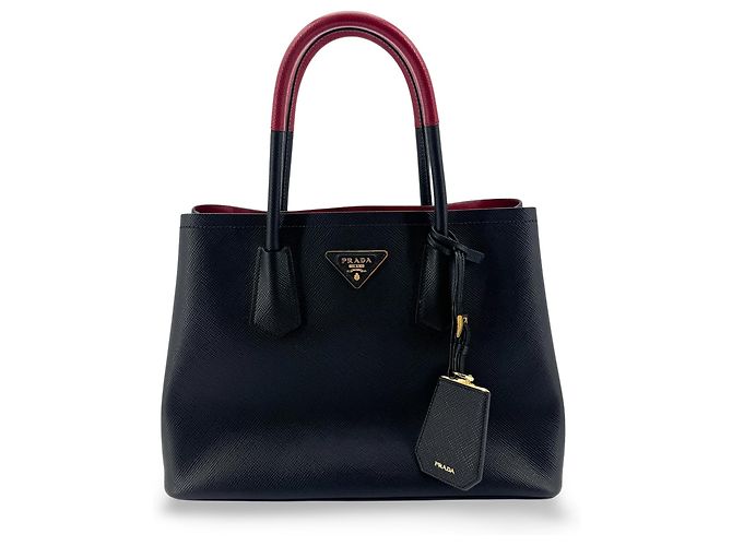Prada Cuir Double Saffiano Leather Medium Schwarz