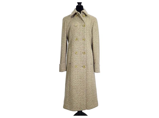 Abrigo Weekend Max Mara verde espiga cruzado