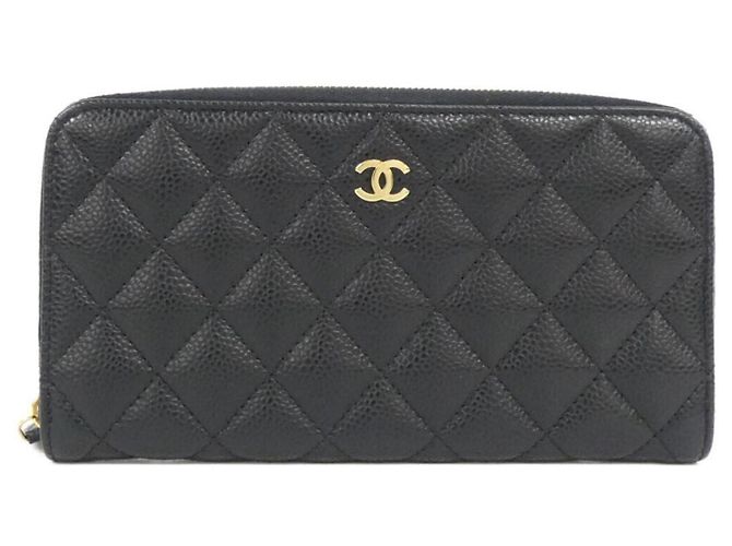 Chanel Timeless Classic Line AP0242 Wallet Black Dark red