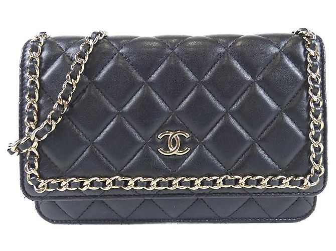 Chanel AP0674 Chain/Shoulder Wallet Black