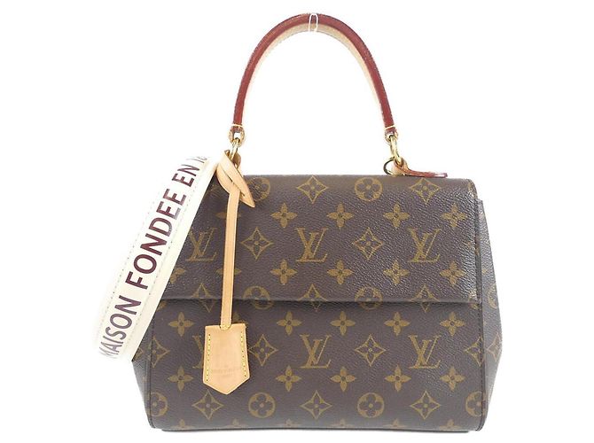 Sac à main Louis Vuitton Monogram Cluny BB Marron Écru