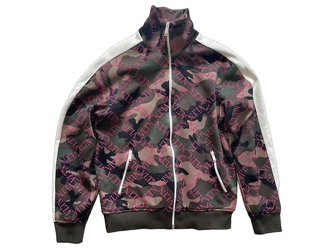 Valentino VLTN Chaqueta de chándal Camouflage Castaño Rosa Blanco Verde