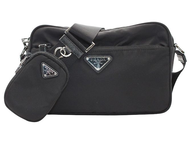 Borsa in nylon nera da uomo Prada Nero