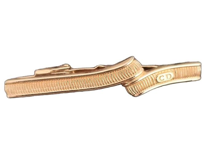 Fermi cravatta Christian Dior CD Dorato D'oro