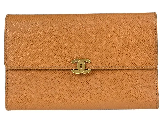 Chanel Trifold Caviar Long Brown