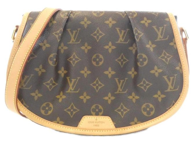 Bolso de hombro Louis Vuitton Monogram Menilmontant PM M40474 Castaño