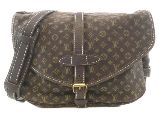 Bolso de hombro Louis Vuitton Monogram Mini Lin Saumur Damier ebene