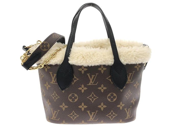 Borsa Louis Vuitton Monogram Neverfull Inside Out BB Marrone