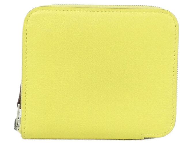 Silk In Hermès Hermes EN LIBERTE Silk Compact Wallet Golden Orange Yellow
