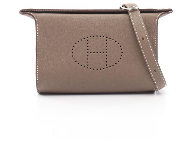 Hermès Bolsa de ombro Hermes Vide Poche Etoupe Marrom Taupe