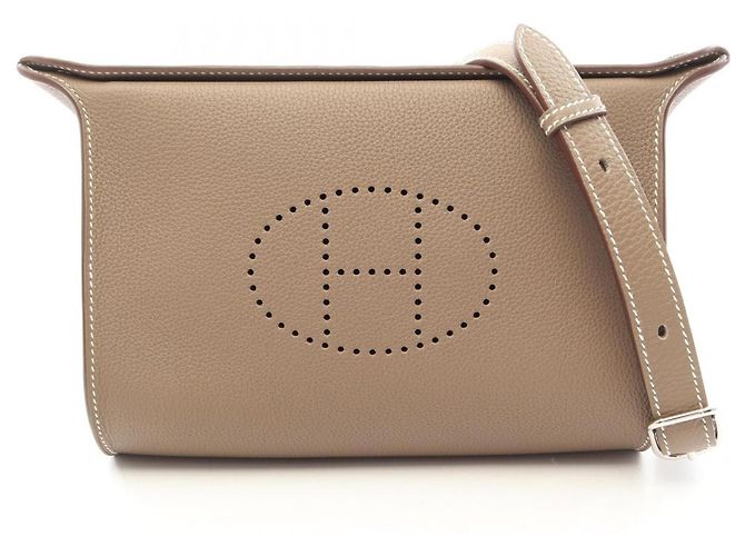 Hermès Sac à épaule Hermes Vid Poche Marron Taupe
