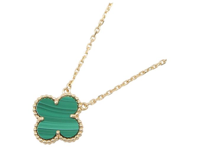Collana Van Cleef & Arpels Vintage Alhambra Malachite D'oro Verde