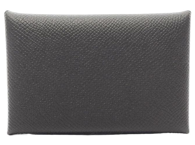 Hermès Portamonete Hermes Calvi in pelle Epsom nera Nero