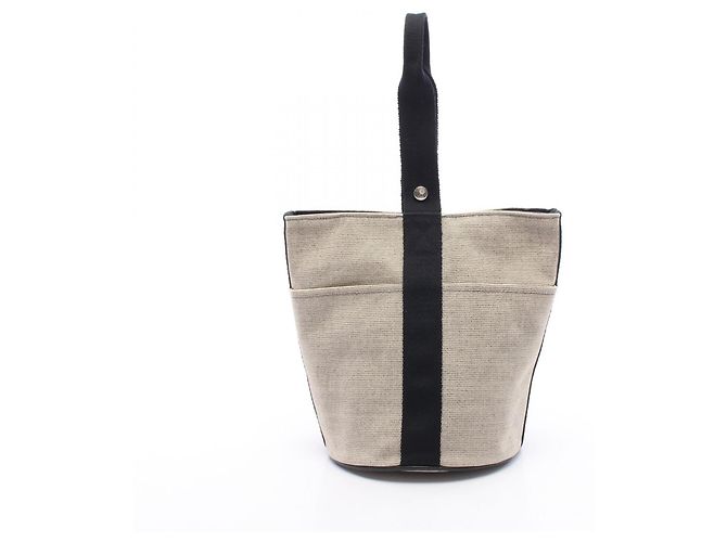Hermès Hermes Saxo MM Handtasche Schwarz Beige