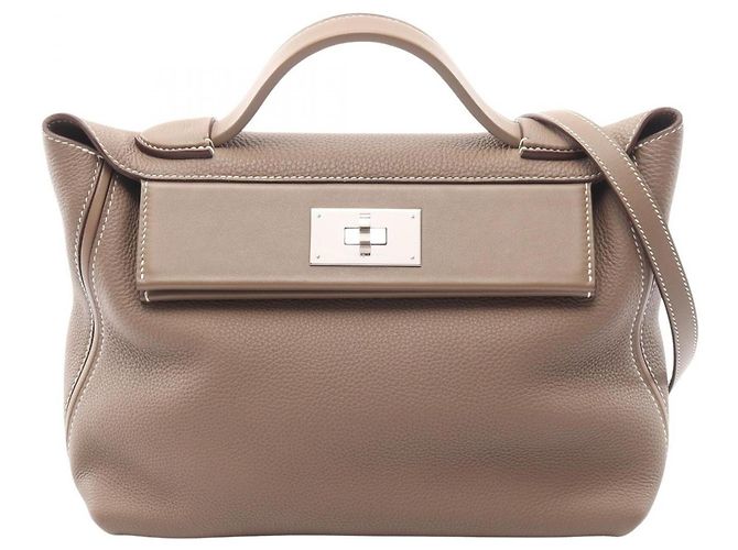 Hermès Hermes Sac 24 29 2WAY Handbag Marron Taupe