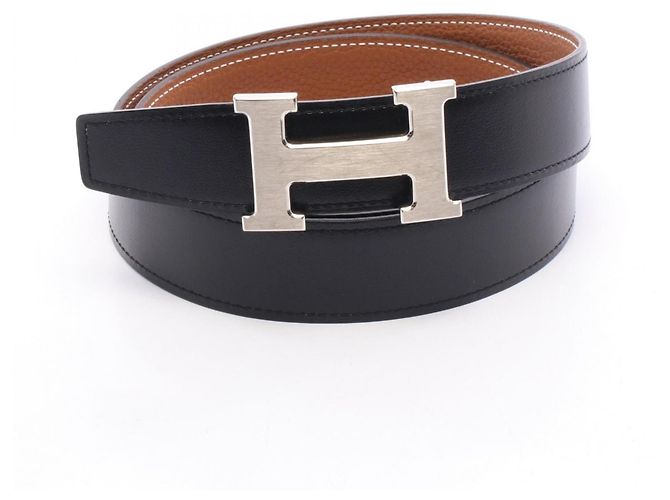 Hermès Hermes Constance H-Belt Brown Black Silvery