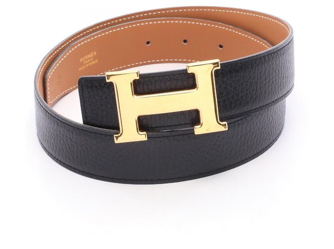 Hermès Hermes Constance H-Belt Gürtel Braun Schwarz Golden