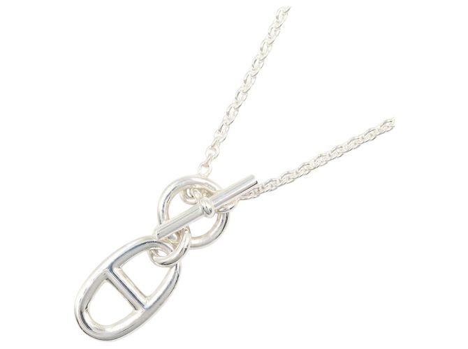 Hermès Colar Hermes Chaine d'Ancre Amulette Prata