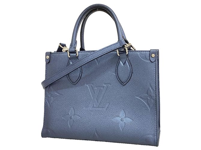 Sac à main Louis Vuitton Monogram Empreinte OnTheGo PM Bleu