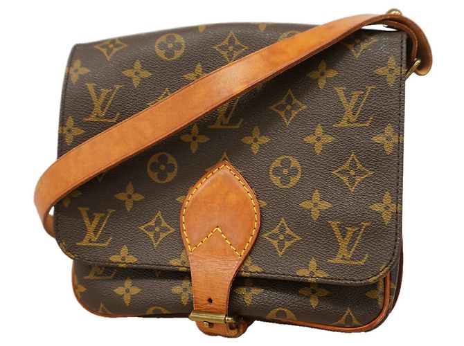Bolsa de Ombro Louis Vuitton Monogram Cartouchiere MM Marrom