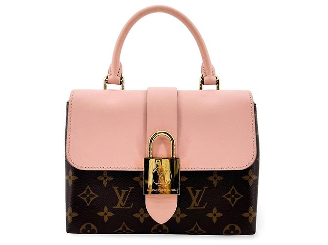 Louis Vuitton Locky Monogram Canvas com couro e alça trançada BB Marrom