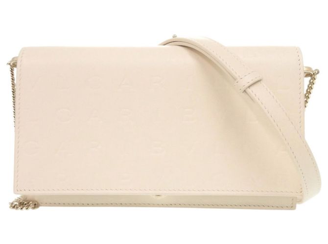 Bulgari Bolsa de Ombro com Corrente Bvlgari Infinitum em Couro Ivory Cru