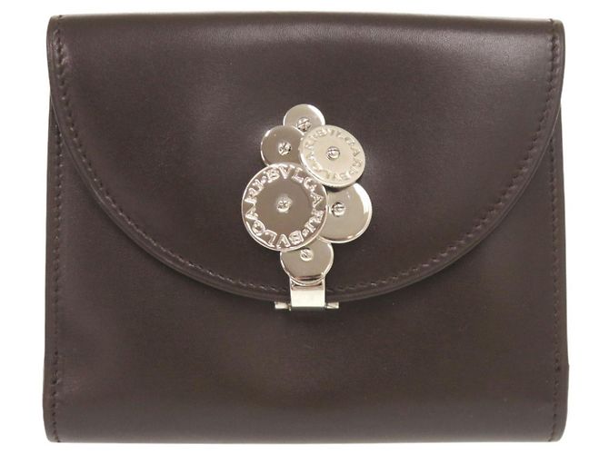 Bulgari Bvlgari Cycladi Leather Brown Bi-fold Wallet