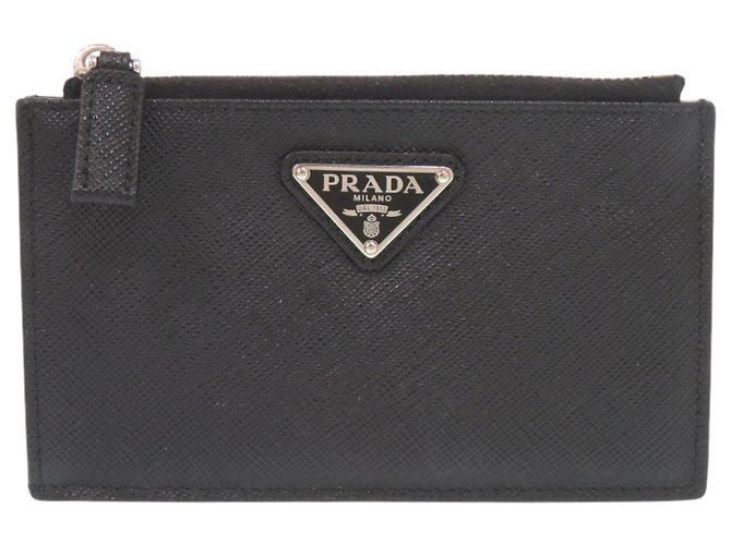 Prada Kartenetui aus Saffiano-Leder Schwarz