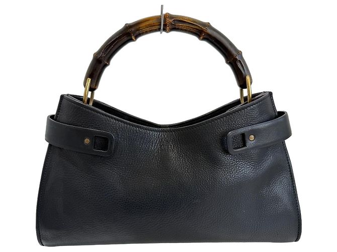 Borsa Gucci Bamboo Top Handle Pelle Nera Nero