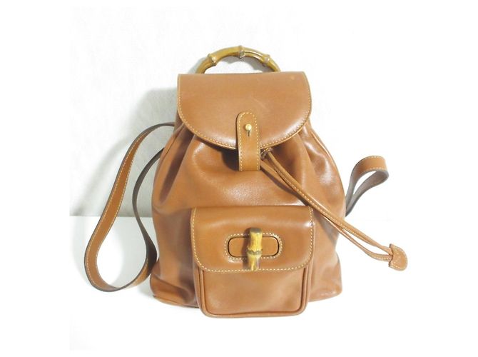 Gucci Bamboo Leather Mini Backpack Brown
