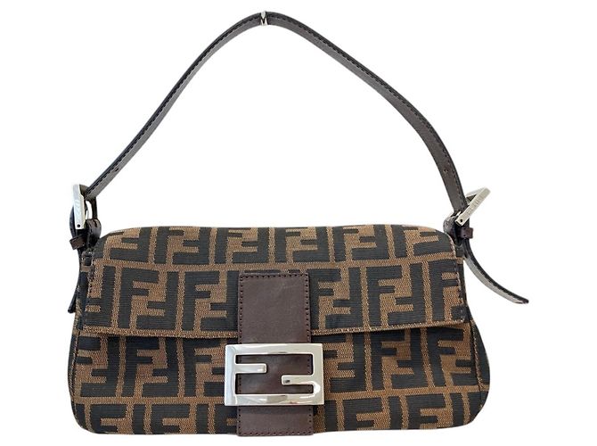 Borsa a secchiello Fendi Zucca Pattern Mamma Marrone