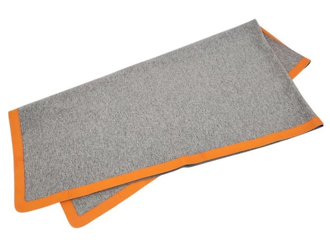 Hermès Coperta Sciarpa in Lana e Cashmere Hermes Marrone Arancione