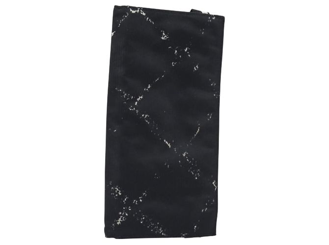 CHANEL Travel Line Long Wallet Canvas Black CC Auth bs37172