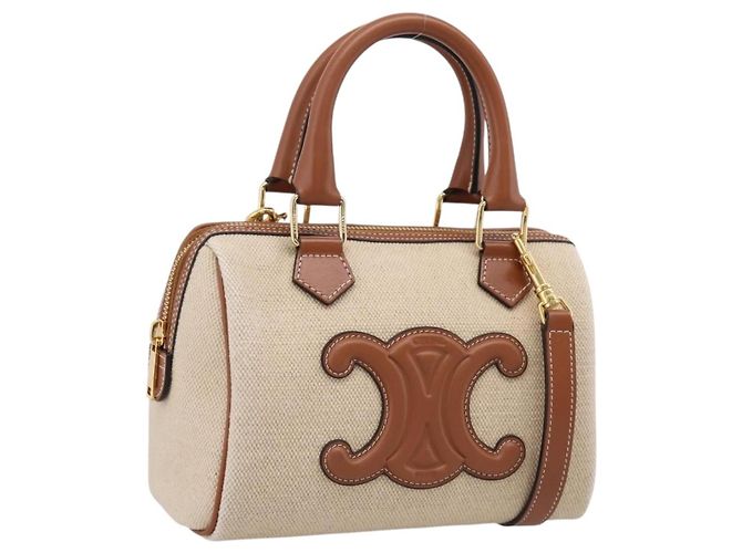 Céline Sac à main CELINE Canvas 2way Beige Ton Or Auth mr3055V