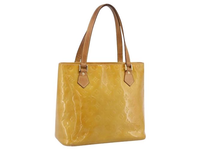 Sac à main LOUIS VUITTON Monogram Vernis Houston Beige M91004 LV Auth ep15845