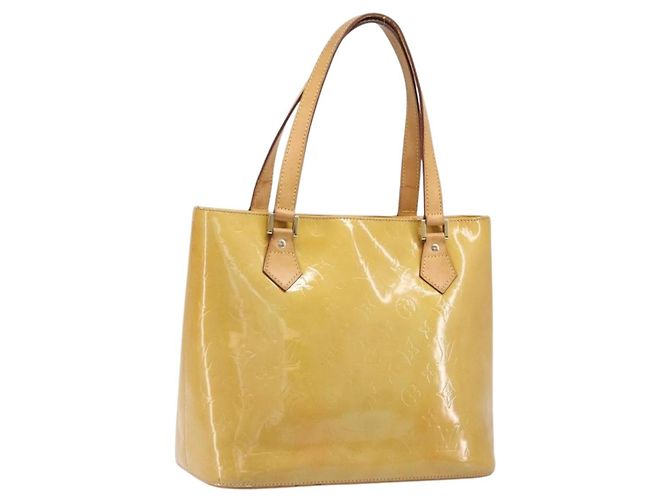 Sac à main LOUIS VUITTON Monogram Vernis Houston Beige M91004 LV Auth bs37263