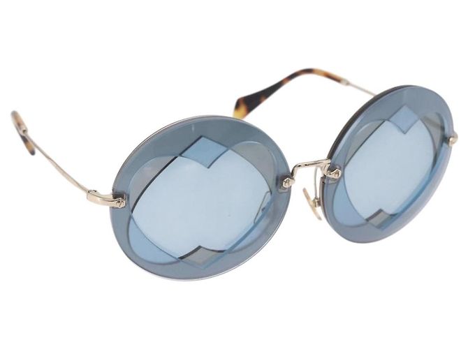 Miu Miu Sunglasses metal Silver Auth 206297A Silvery