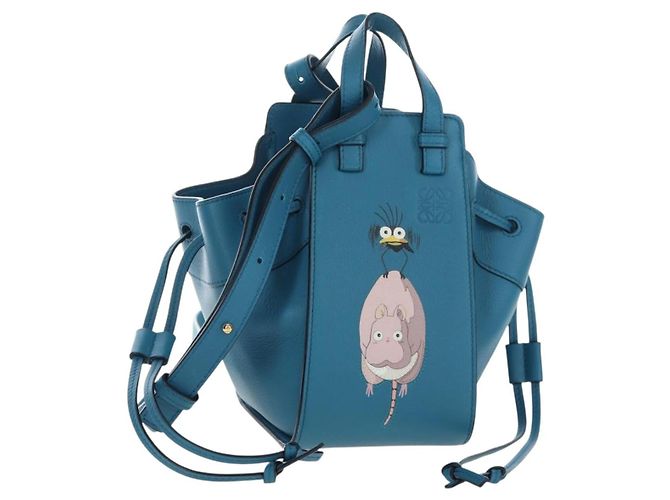 LOEWE Ghibli Spirited Away Boh Mouse Yu-Bird Hammock Drawstring Auth yk20944SM Bleu